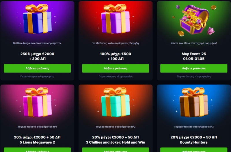 betflare bonus page